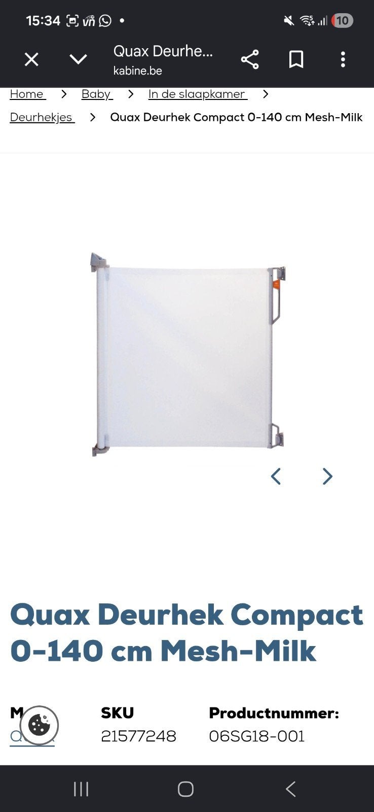 Quax oprolbaar traphekje / deurhekje Compact 0-140 cm – wit, Kinderen en Baby's, Ophalen, 115 cm of meer, Schroefhekje, Nieuw
