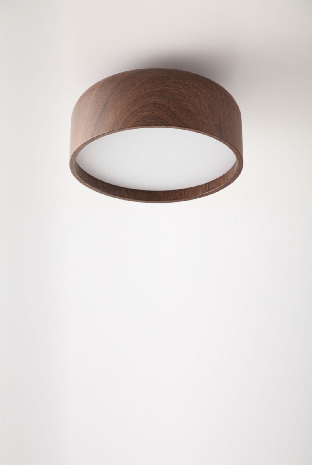 Plafondlamp in ijzer Glatzer - donkerhout kleur, Ophalen of Verzenden, Nieuw, Metaal, Donkerhout kleur