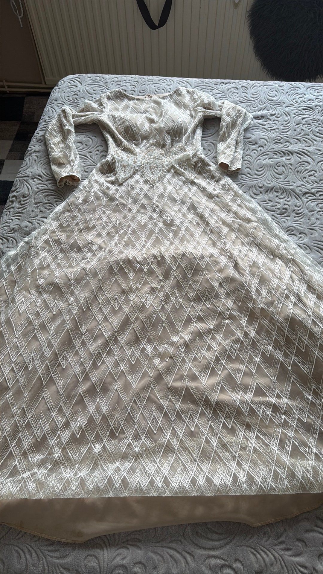Mooie lange jurk -beige -maat S/M- voor feest, Kleding | Dames, Beige, Gedragen, Onder de knie, Ophalen