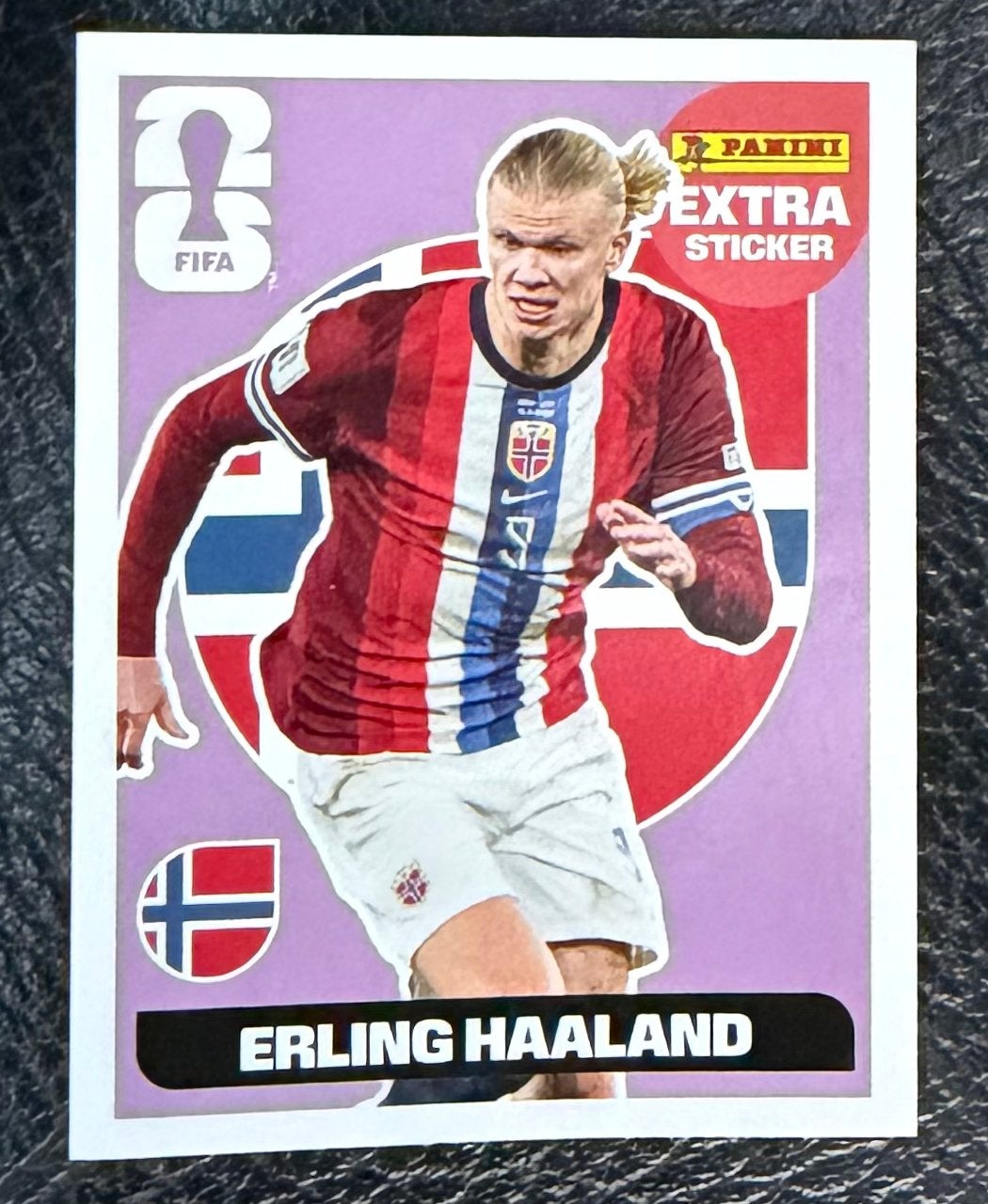 Erling Haaland panini sticker 2026 paars, Ophalen, Zo goed als nieuw, Sticker