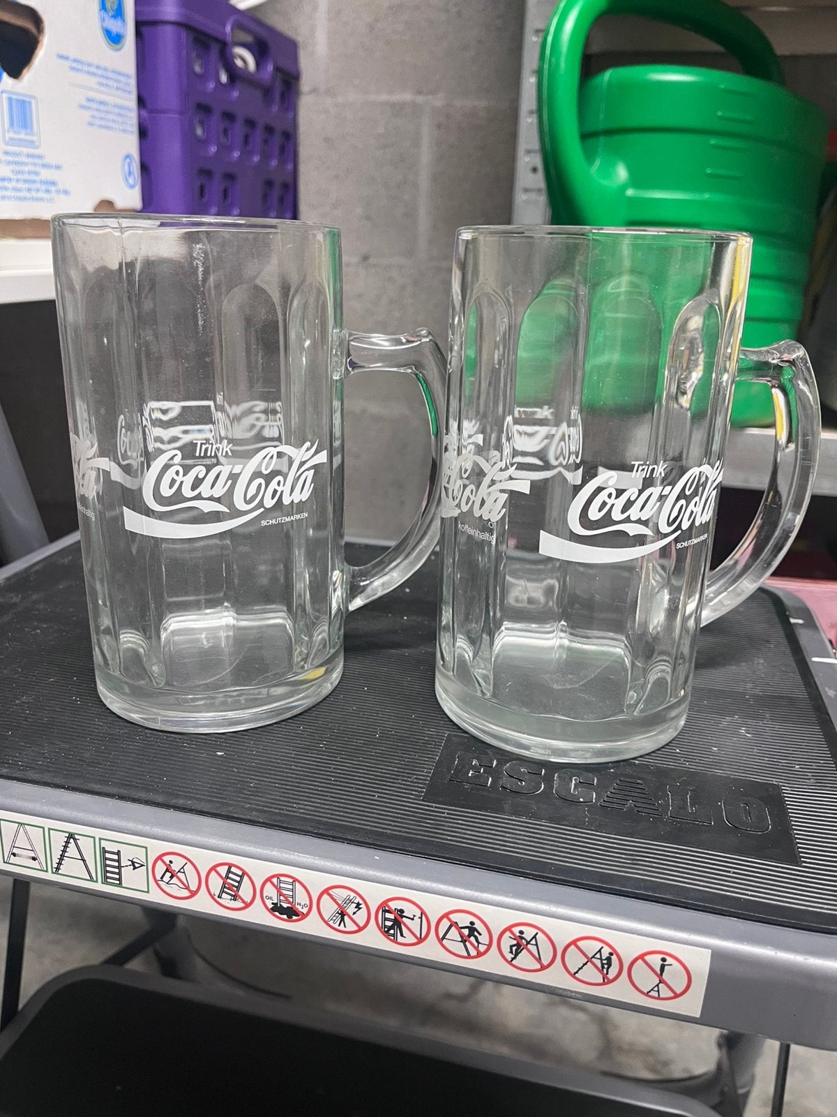 Twee grote cola pinten glas, Verzamelen, Ophalen, Zo goed als nieuw
