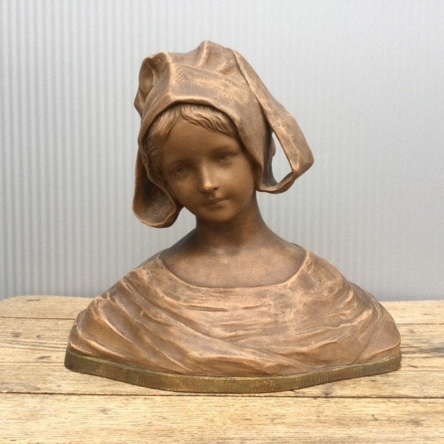 Mooi terracotta beeld/buste, Ophalen, Beeld