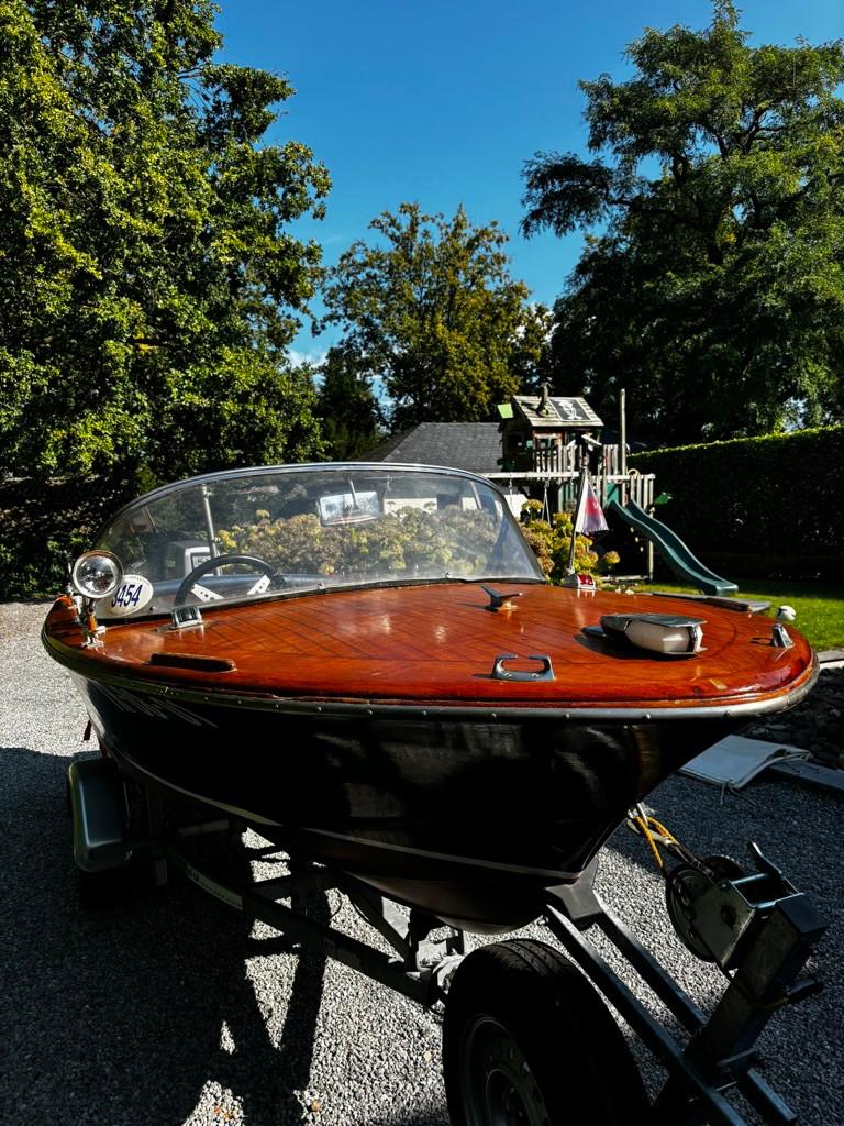 Klassieke Italiaans Speedboot (mini riva), Watersport en Boten, Ophalen, Gebruikt, Benzine, Minder dan 70 pk
