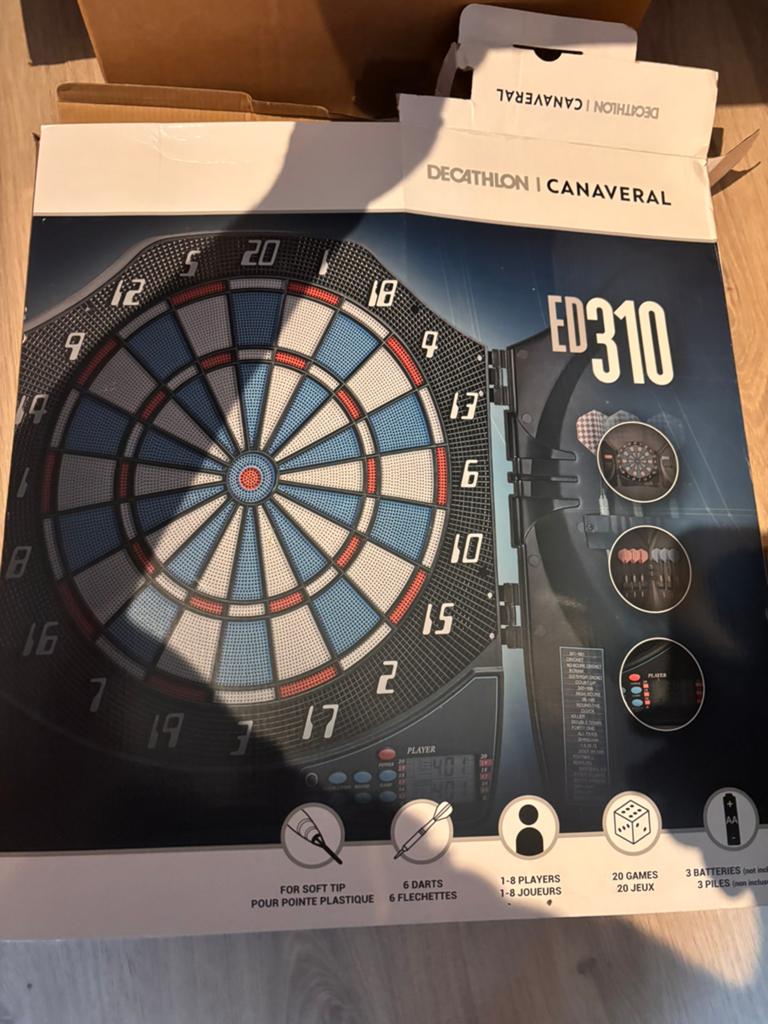 electronisch dartbord softtip, Sport en Fitness, Ophalen, Zo goed als nieuw, Dartbord