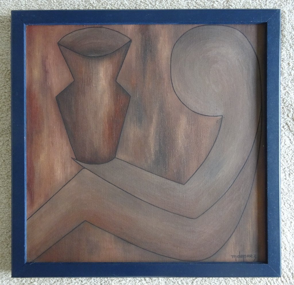Mia Deprez, Izegem, doek, 50 x 50 cm, Waterman '72, Ophalen of Verzenden