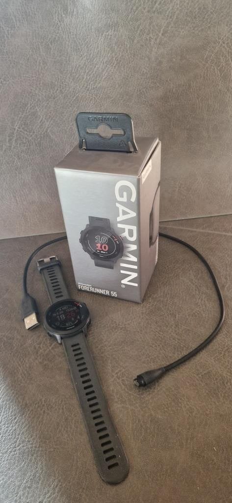Garmin forerunner 55 zwart, Handtassen en Accessoires, Sporthorloges, Ophalen, Gebruikt, Zwart, Garmin