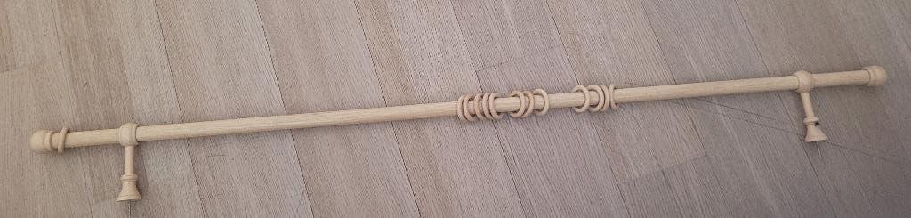 Barre à rideau beige 1.60m, Beige, Bois clair, Comme neuf, 150 à 200 cm