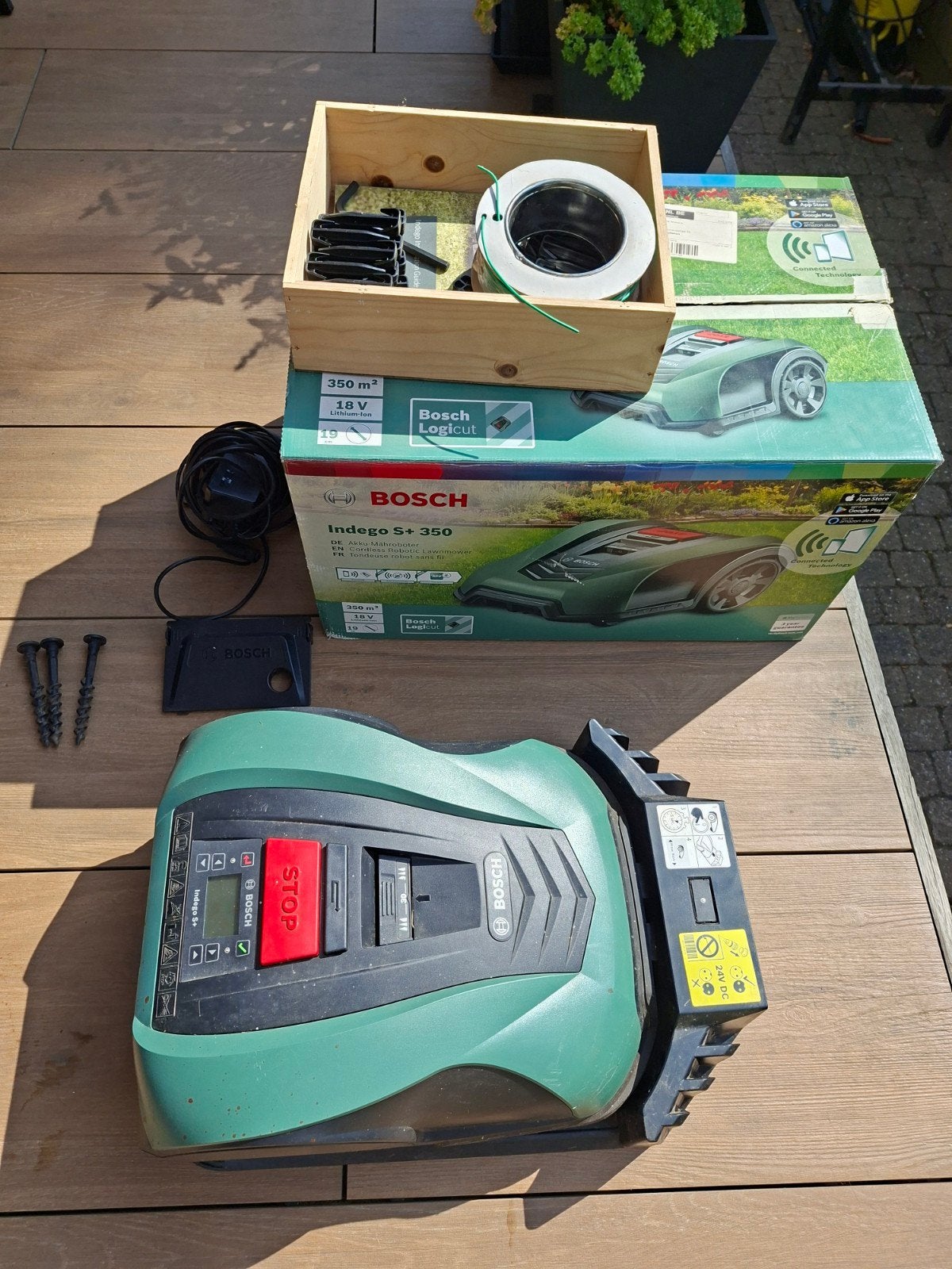 Bosch Indigo S+ 350 Robotmaaier, Tuin en Terras, Ophalen, Gebruikt, Bestuurbaar via app, Bosch Indego
