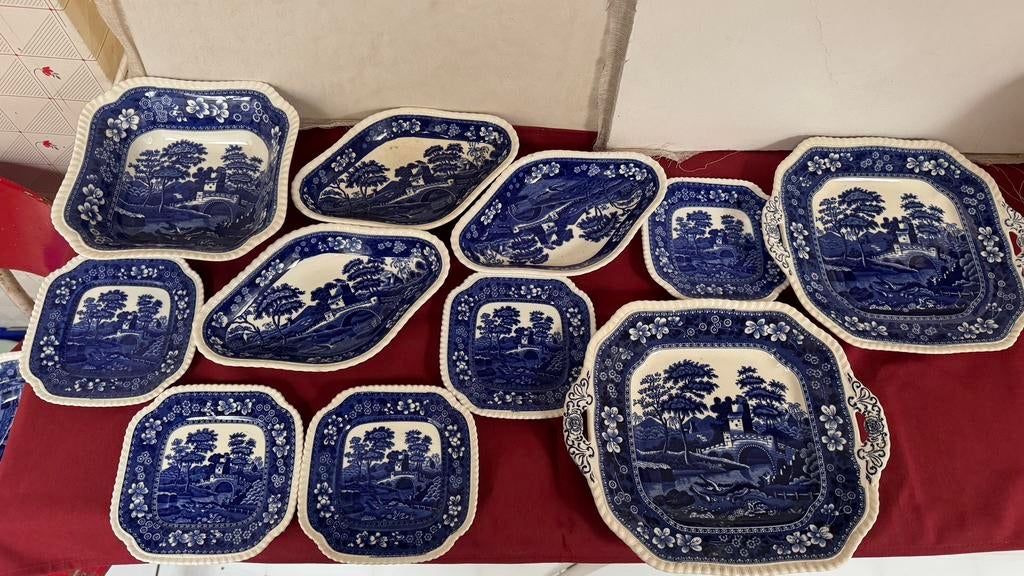 Antique Copeland Spode “Tower” Blue & White Dinnerware Set, Enlèvement