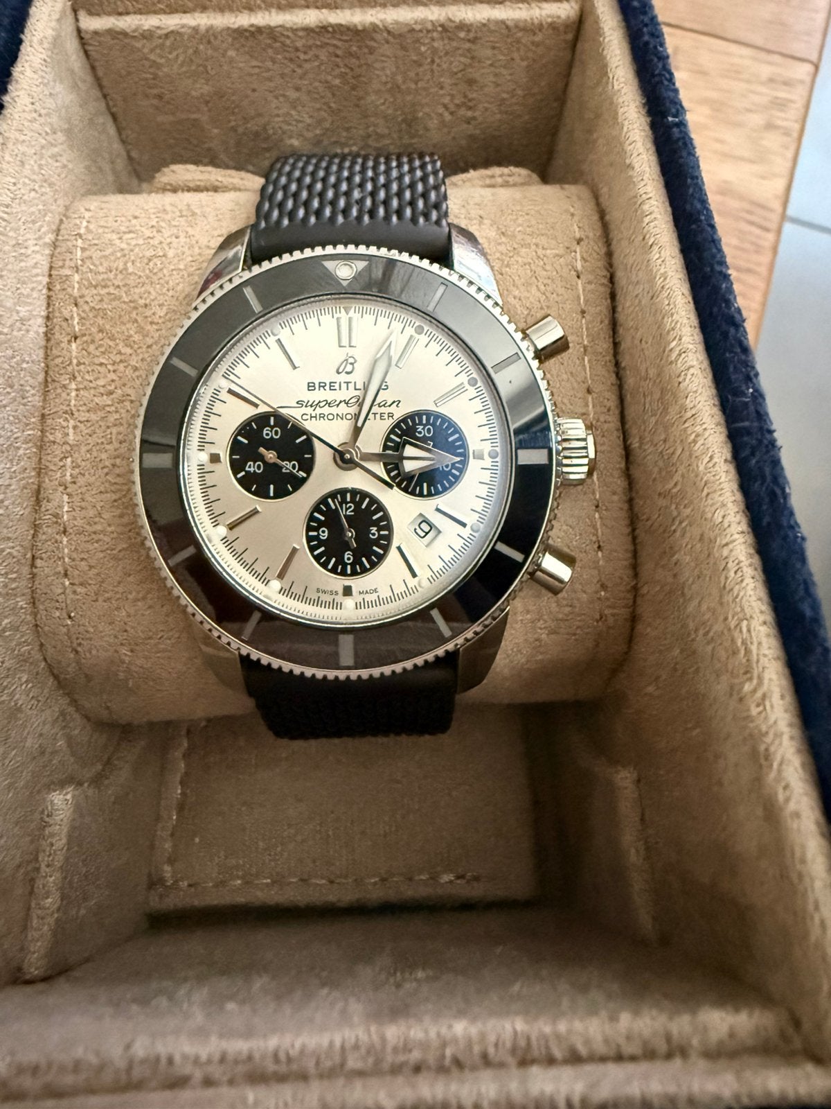 Breitling Superocean Heritage B01, Ophalen of Verzenden, Zo goed als nieuw, Zilver, Breitling