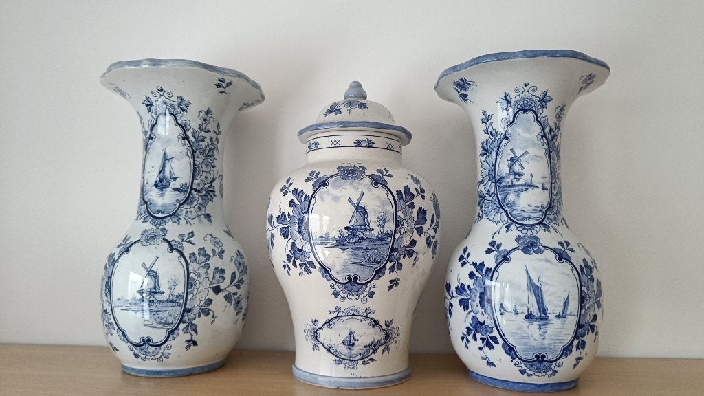3-delige set in Delfts blauw, Antiek en Kunst, Ophalen