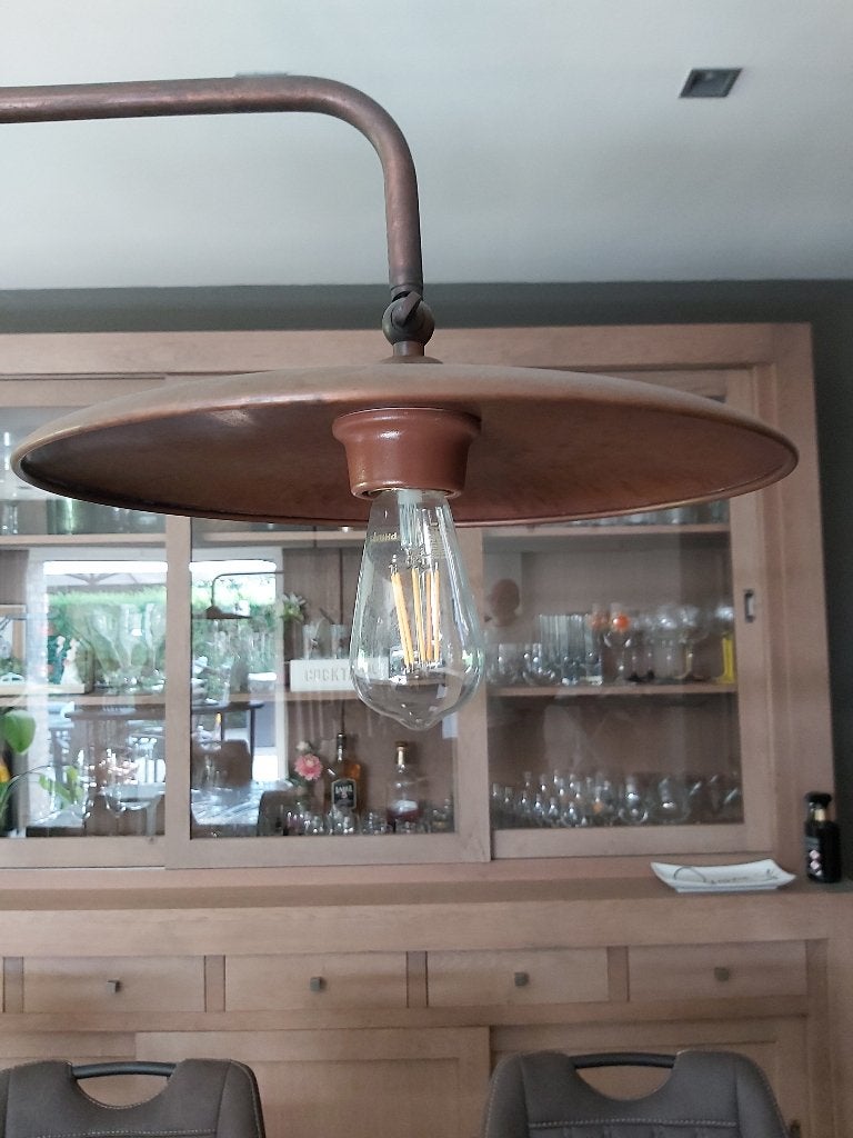Kwaliteits plafondlamp Aldo Bernardi in landelijke stijl, Autres styles, Comme neuf, Enlèvement, Métal