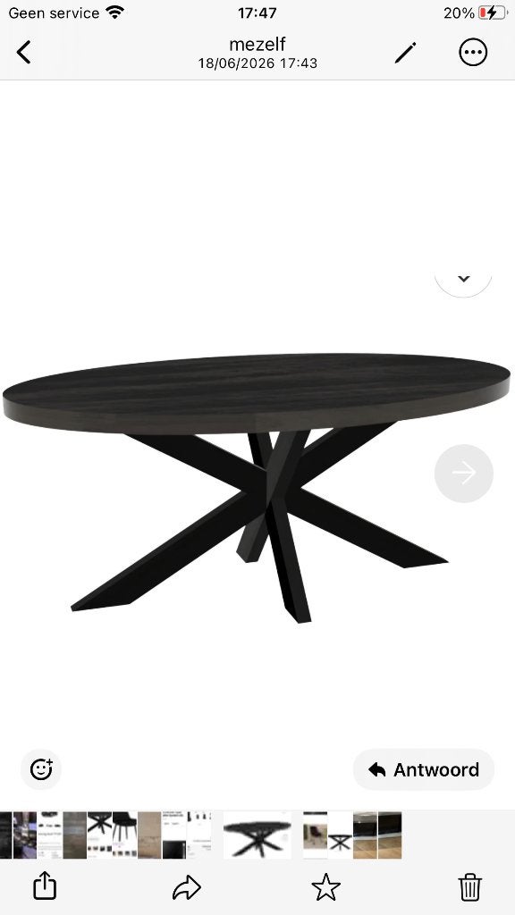 Eettafel ovaal met 6 stoelen velvet, Ophalen, Nieuw, Ovaal, 150 tot 200 cm