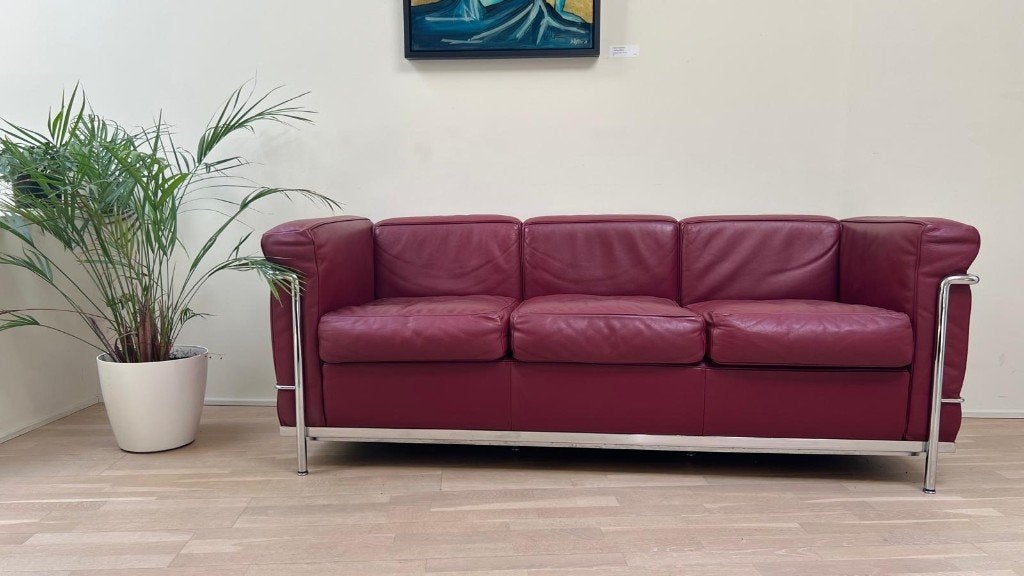 Cassina LC2 3-zit Le Corbusier, Ophalen, Minder dan 75 cm, 150 tot 200 cm, Driepersoons