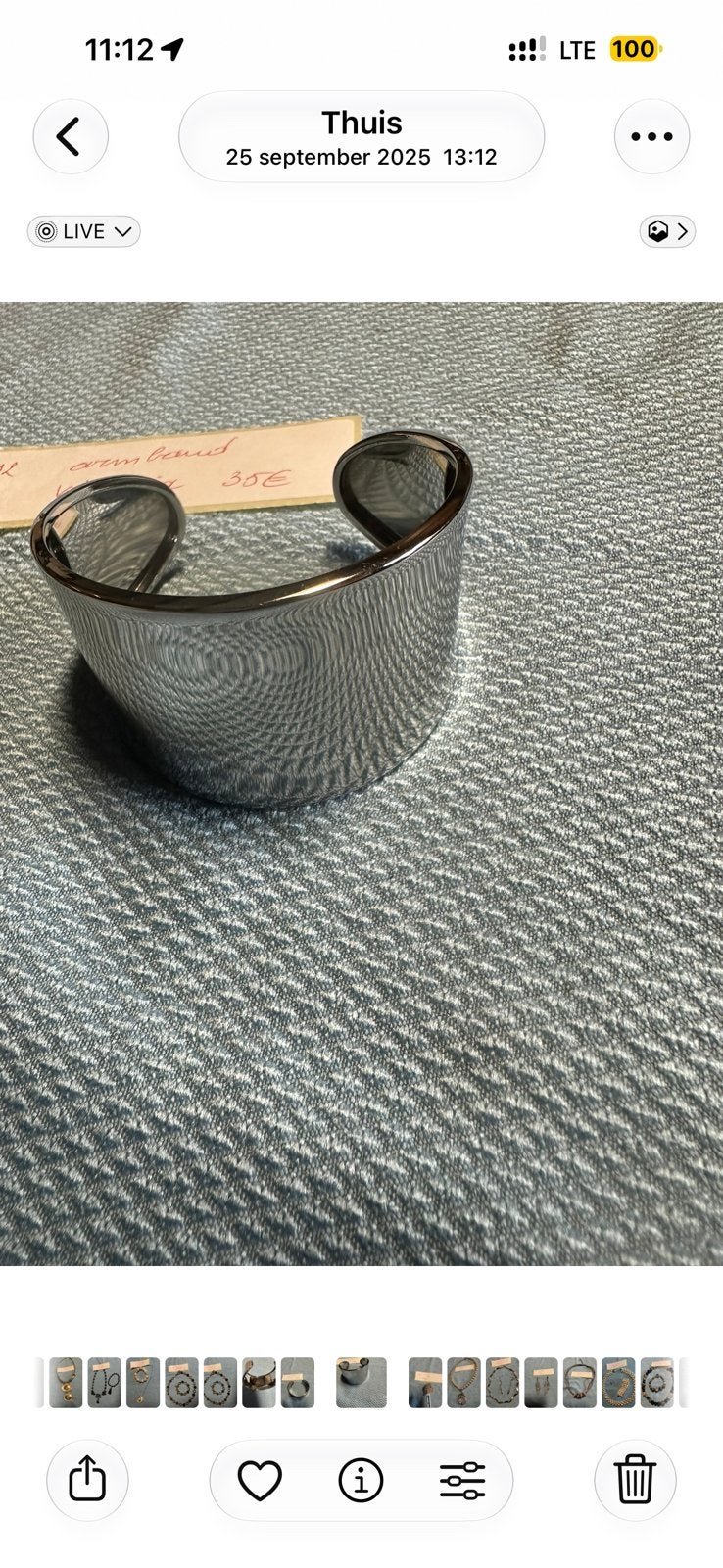Armband, Ophalen, Gebruikt