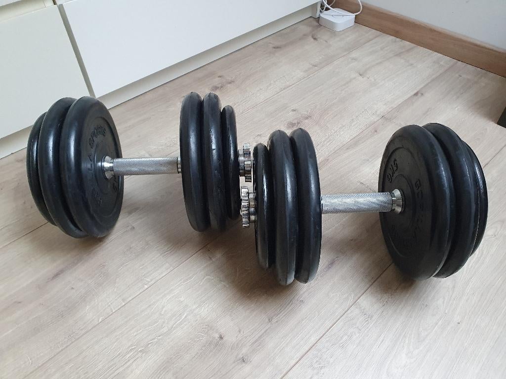 Halterset Gorilla Sports, Sport en Fitness, Ophalen, Zo goed als nieuw, Benen, Halterset