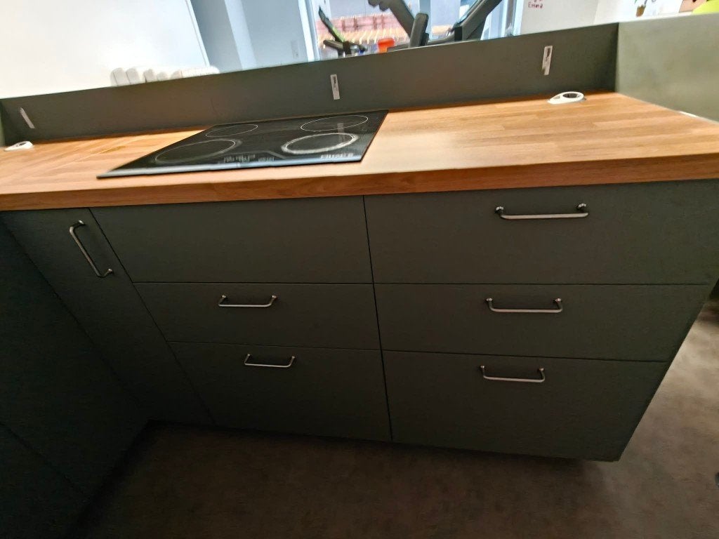 Kitchenette/bar 150x210 cm, Enlèvement, Comme neuf, Gris, Cuisine d'angle