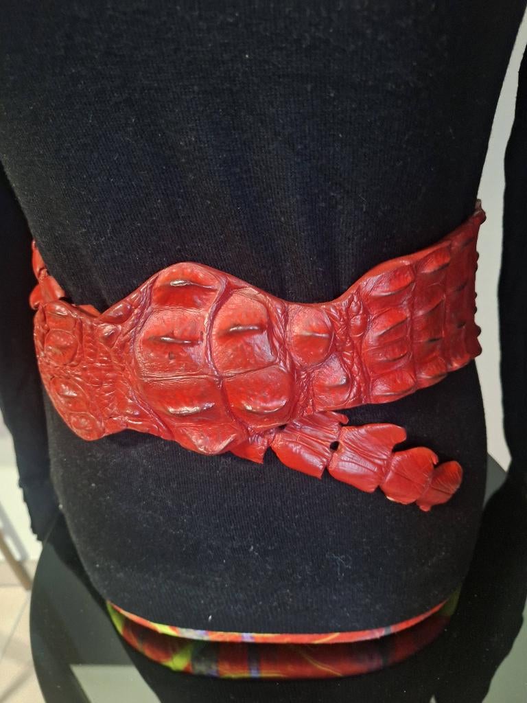 Schitterende riem in echt nieuw krokodillenleer, 5 cm of meer, Echt leder, Heupriem, Ophalen of Verzenden