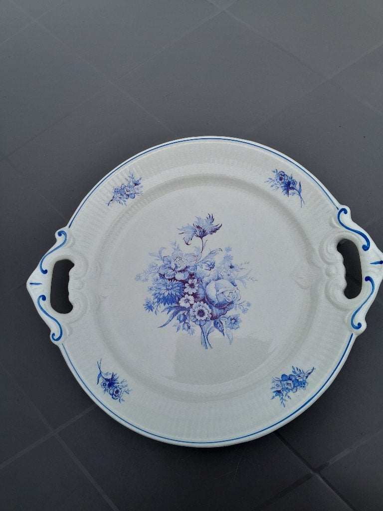 Boch Beau Plat Gâteau/ Tarte motif bleu BE, Enlèvement ou Envoi