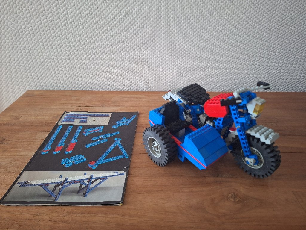 lego 857 technic motto met zijspan, Gebruikt, Lego, Inclusief instructies, Ophalen of Verzenden