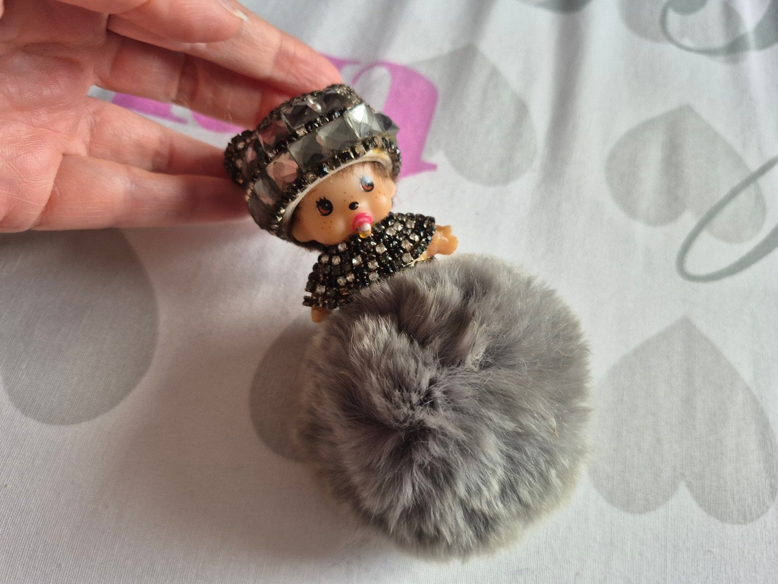 monchichi popje 2 steentjes uit 10cm, Collections, Enlèvement ou Envoi