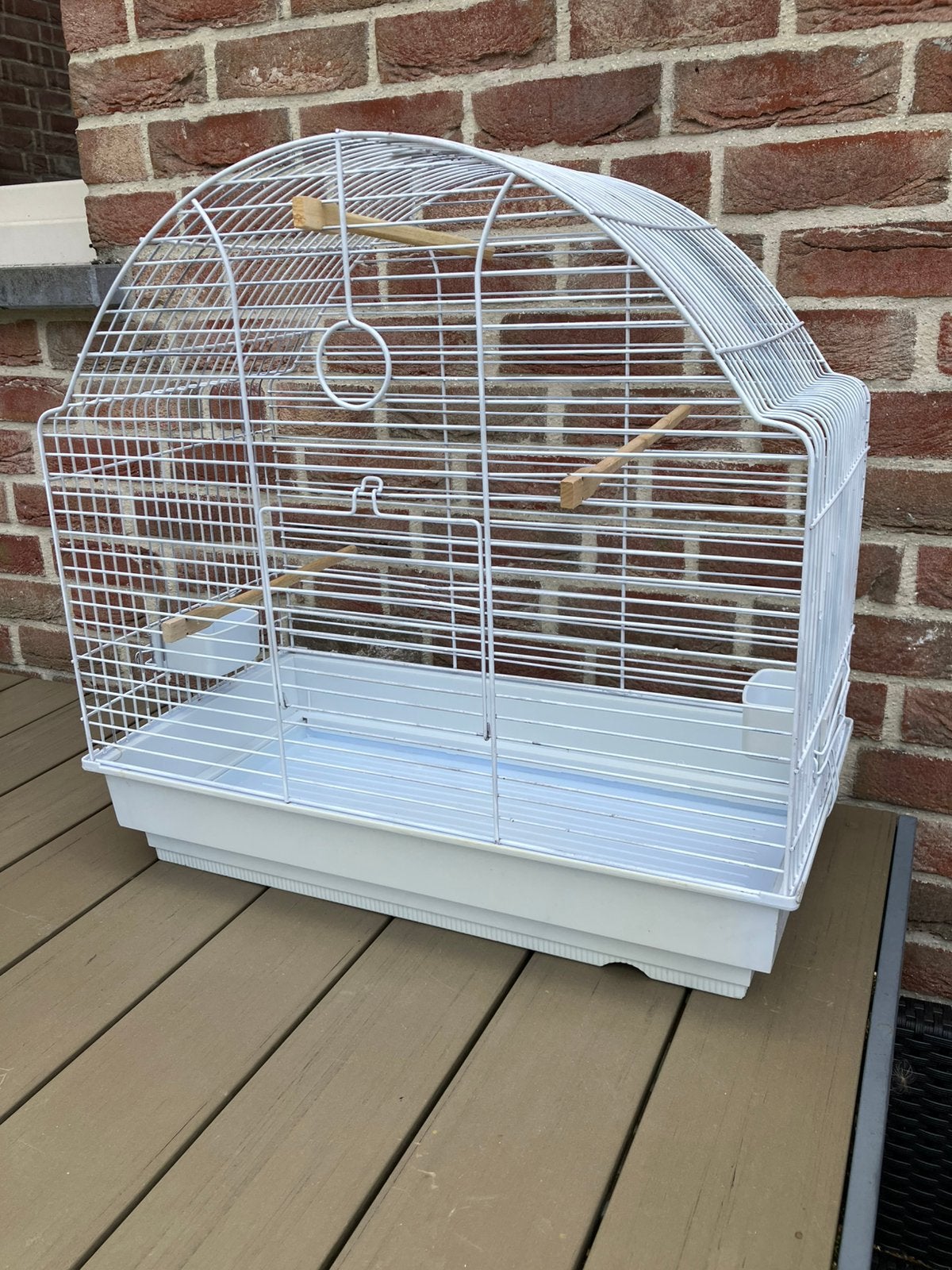 WITTE VOGELKOOI GABBER VOOR VALKPARKIET - KAKARIKI  55 EURO, Enlèvement, Comme neuf, Autres matériaux, Cage à oiseaux
