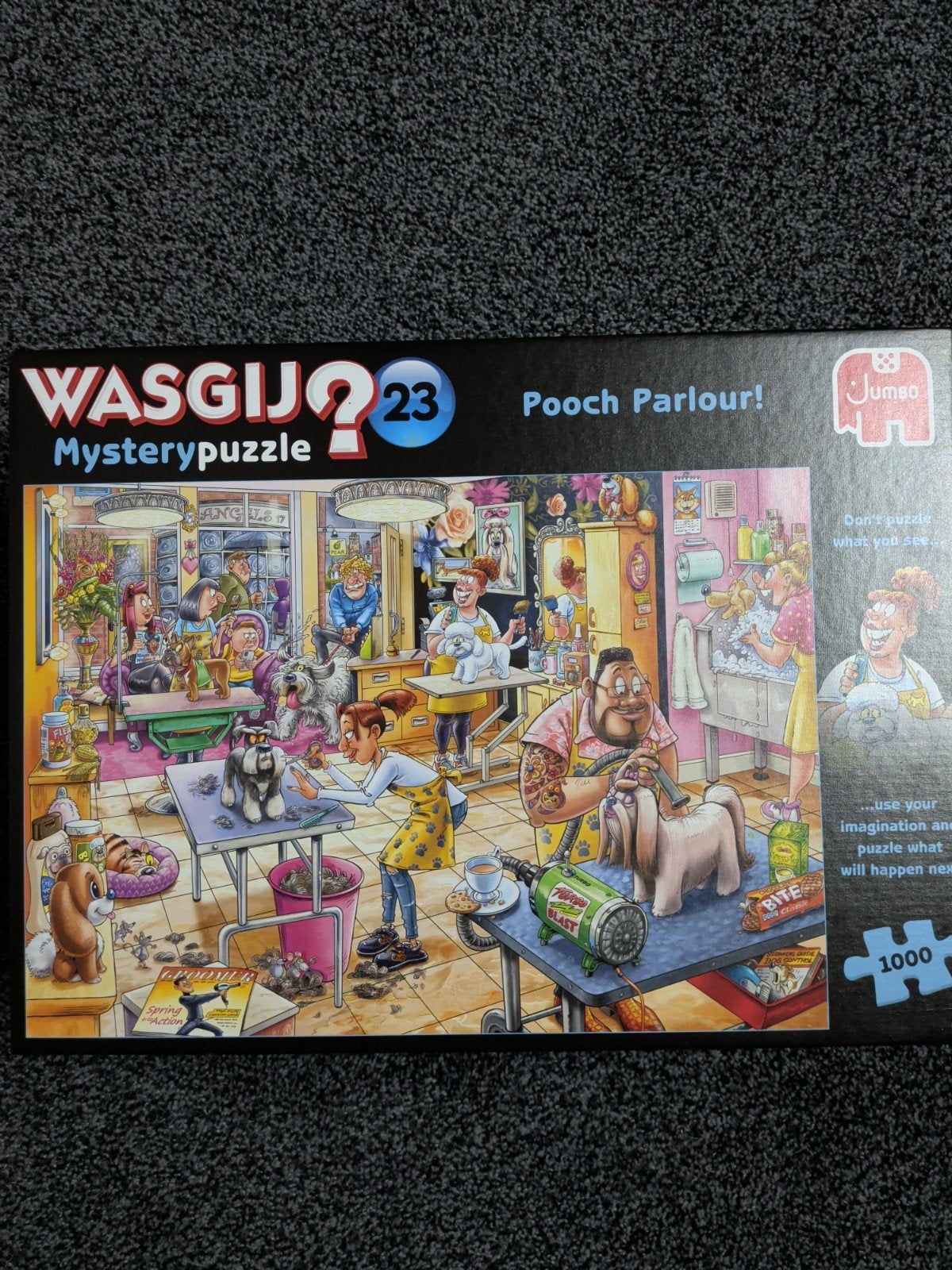 Wasgij? 23 pooch Parlour! puzzel, Ophalen of Verzenden, 500 t/m 1500 stukjes, Zo goed als nieuw, Legpuzzel
