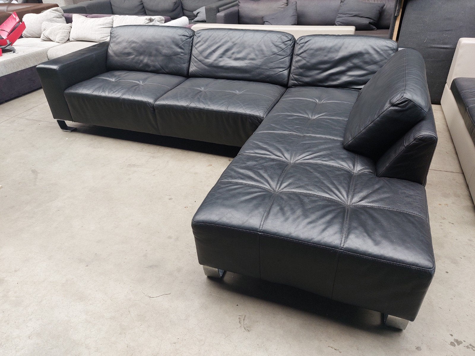 Hoekbank Salon Zetel leder, Huis en Inrichting, Ophalen, Hoekbank, Leer