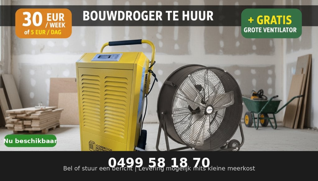 Bouwdroger te huur! Aller goedkoopste!GRATIS grote ventilato, Ophalen, Nieuw, IJzer