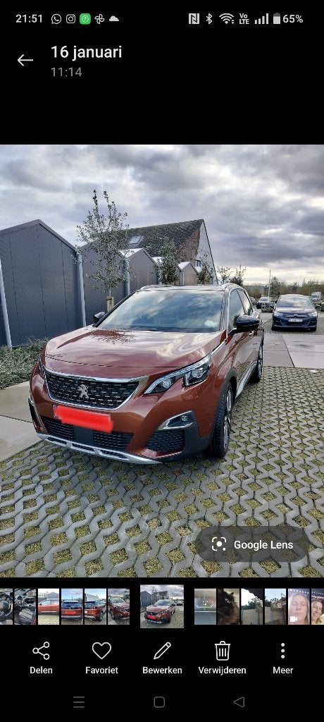 Peugeot 3008, Auto's, Peugeot, Automaat, Parkeersensor, Bruin, Leder en Stof