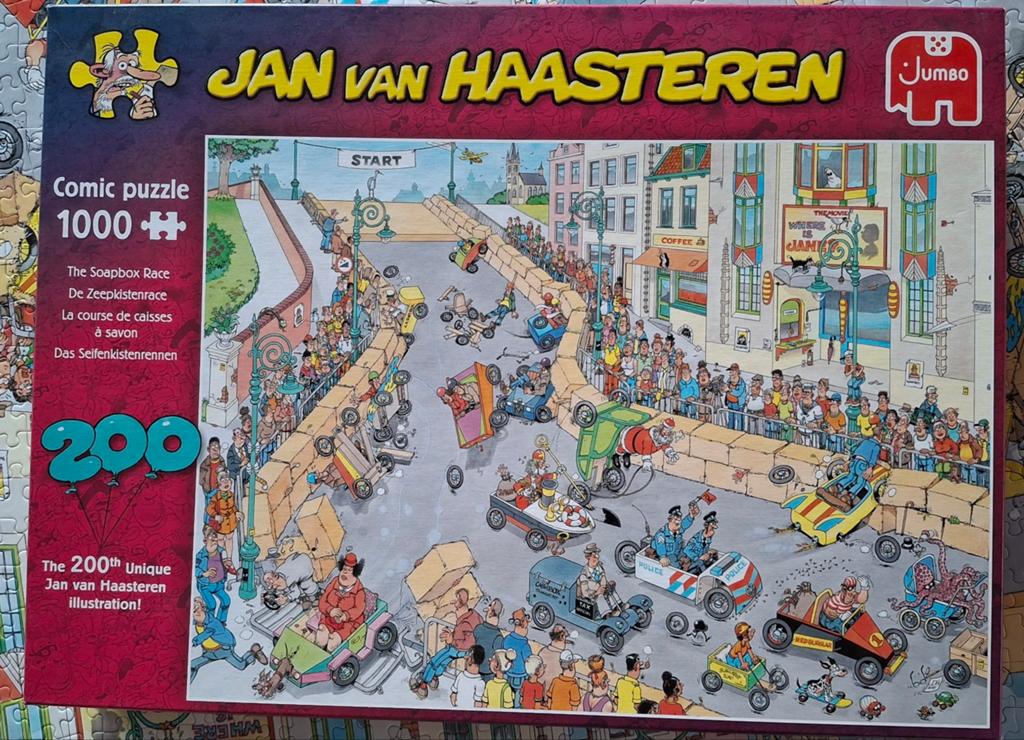 Legpuzzel Jan van Haasteren - Zeepkistenrace, Hobby en Vrije tijd, Ophalen, 500 t/m 1500 stukjes, Gebruikt, Legpuzzel