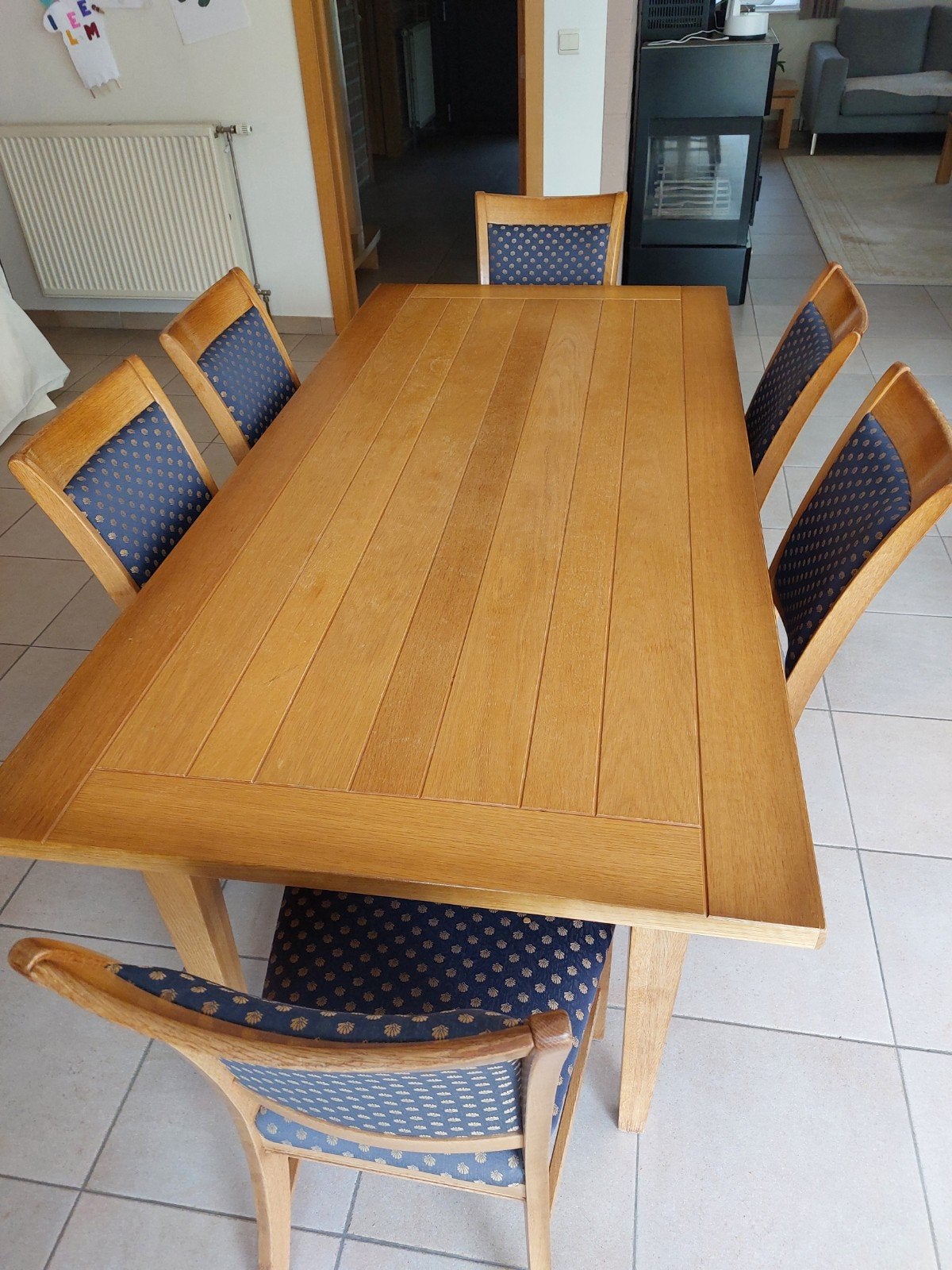 Eettafel met zes stoelen te koop, Huis en Inrichting, Complete eetkamers, Ophalen