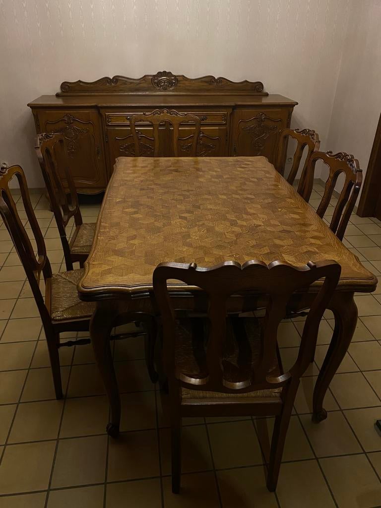 Eiken eetplaats , mooie staat gereseveerd !, Enlèvement, Comme neuf, Rustiek, 6 à 8 chaises