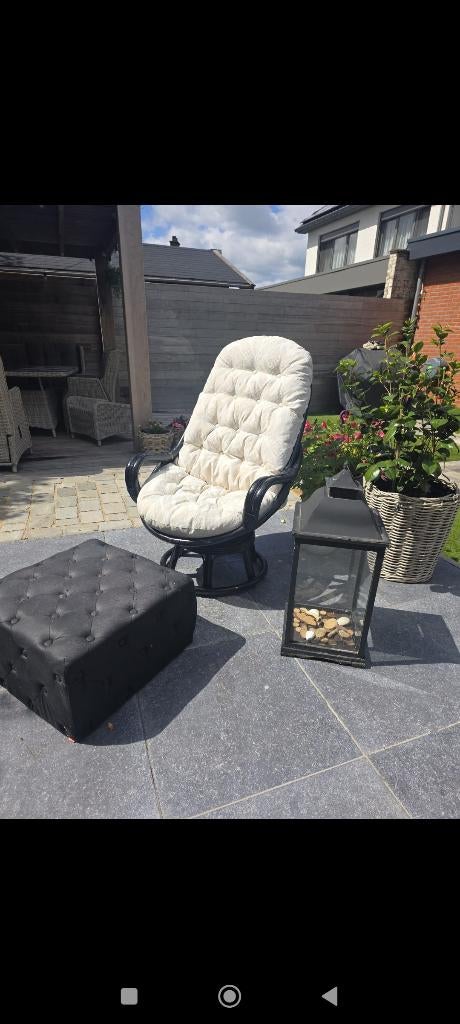 Stoel poef en lantaren, Tuin en Terras, Ophalen, Gebruikt, Rotan