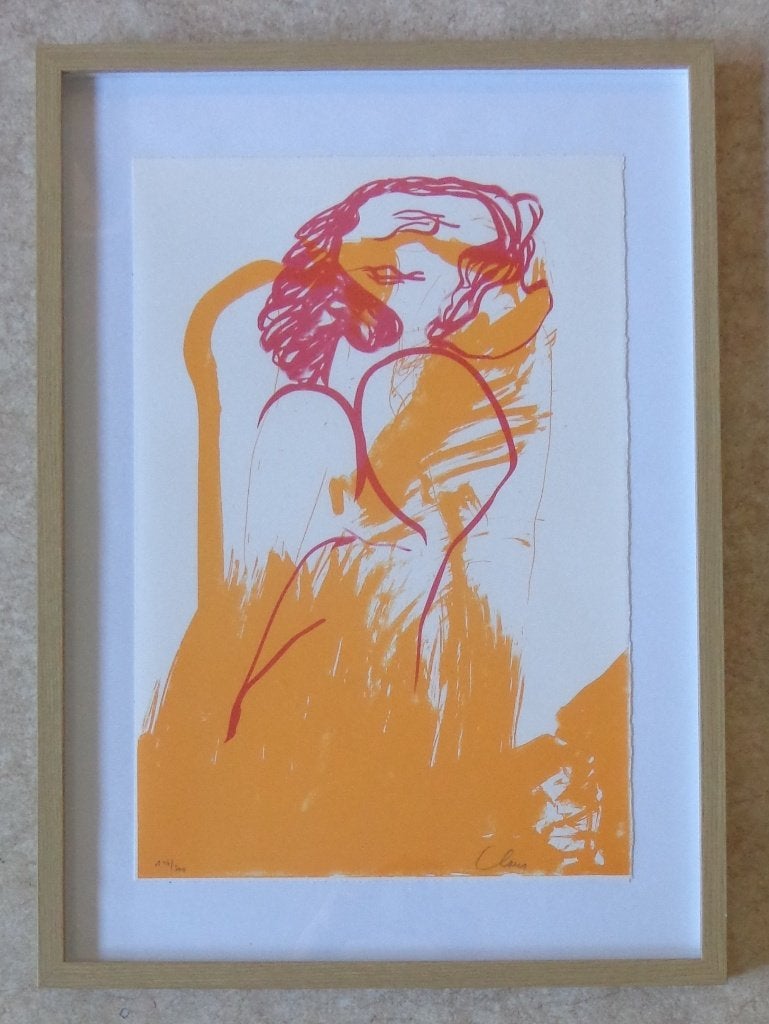 HUGO CLAUS / ZOMER 1 / KLEURLITHO / 72x52cm / KADER / SIG, Signé, Enlèvement