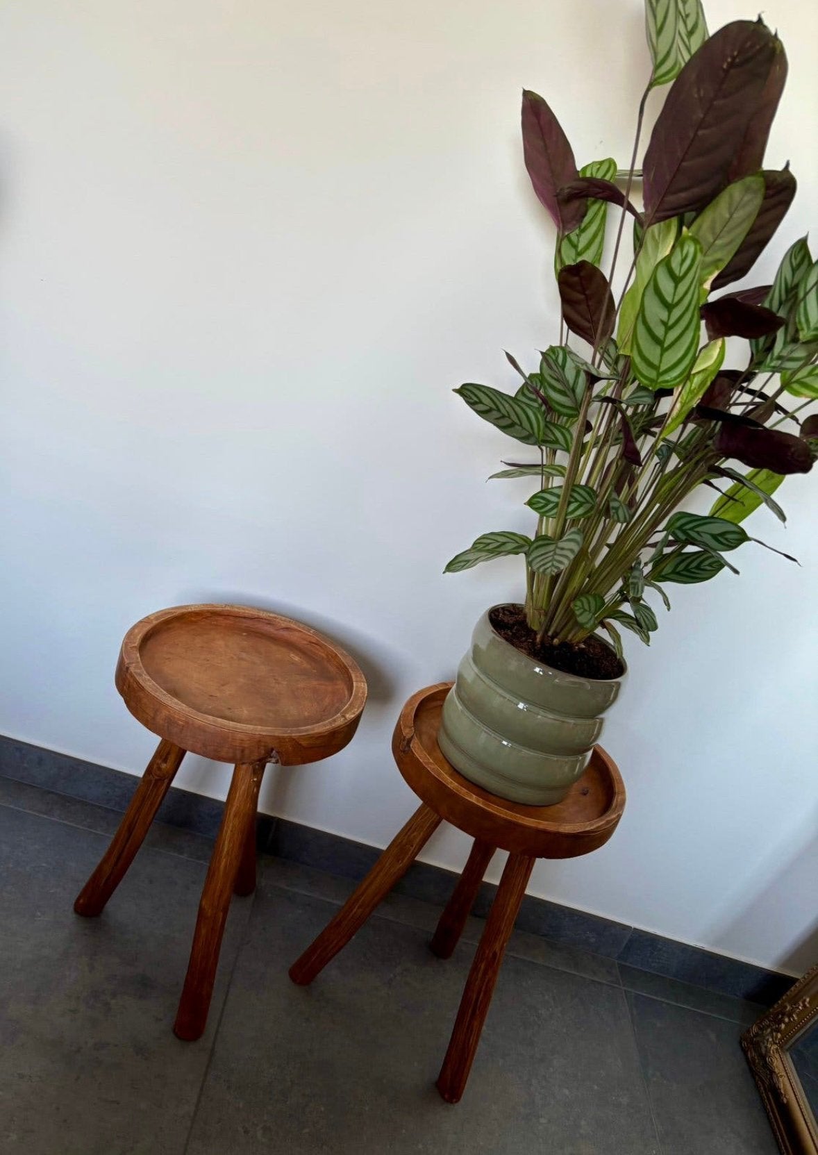HOUTEN KRUKJES/PLANTENSTANDAARD, Ophalen, Zo goed als nieuw, Hout