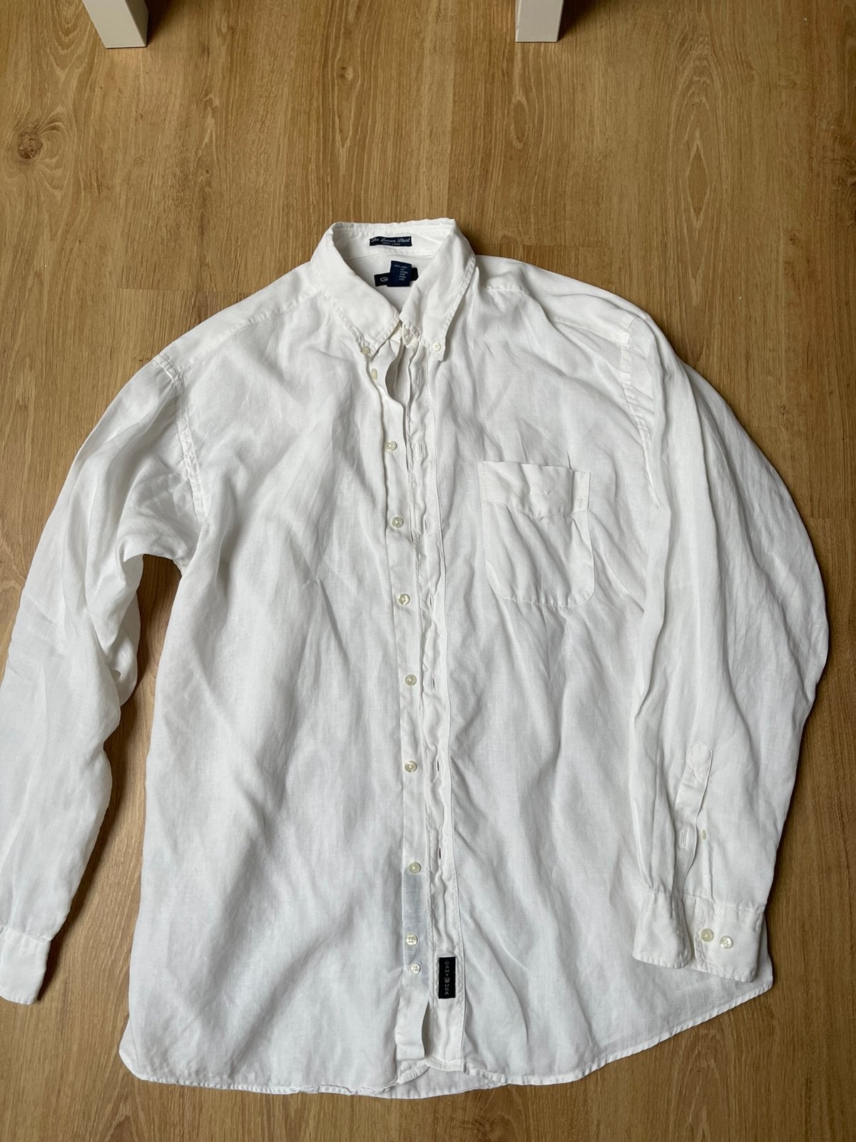 Grant XL (chemise) 100 % lin, Vêtements | Hommes, Chemises, Enlèvement ou Envoi, Porté, Blanc, Tour de cou 43/44 (XL)