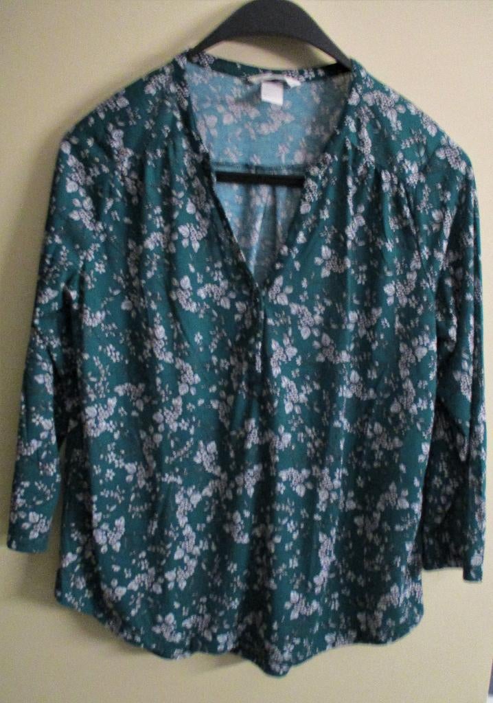 Groene blouse met bloemen HM maat M, Maat 38/40 (M), H&M, Ophalen of Verzenden, Zo goed als nieuw