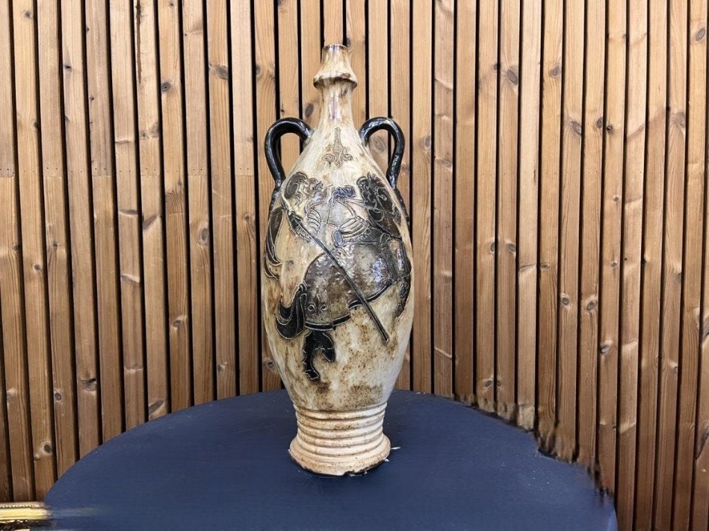 Zeldzame Grote Vloervaas Roger Guérin (65 cm) – Gesigneerd, Antiek en Kunst, Ophalen