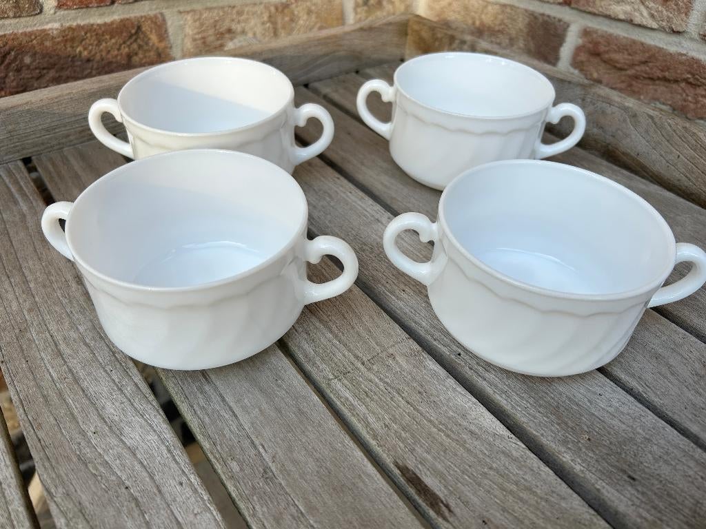 NIEUWE WITTE SOEPKOMMEN ARCOPAL FRANCE, Enlèvement ou Envoi, Neuf, Verre, Récipient(s)