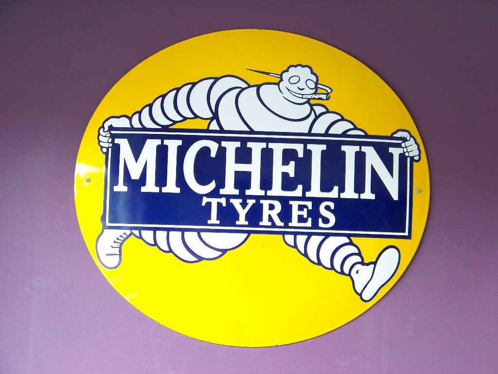 Michelin Emaille bord, Ophalen of Verzenden, Zo goed als nieuw, Reclamebord