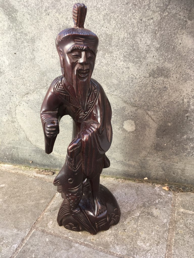 Pêcheur en bois - pêcheur - 30cm, Enlèvement ou Envoi