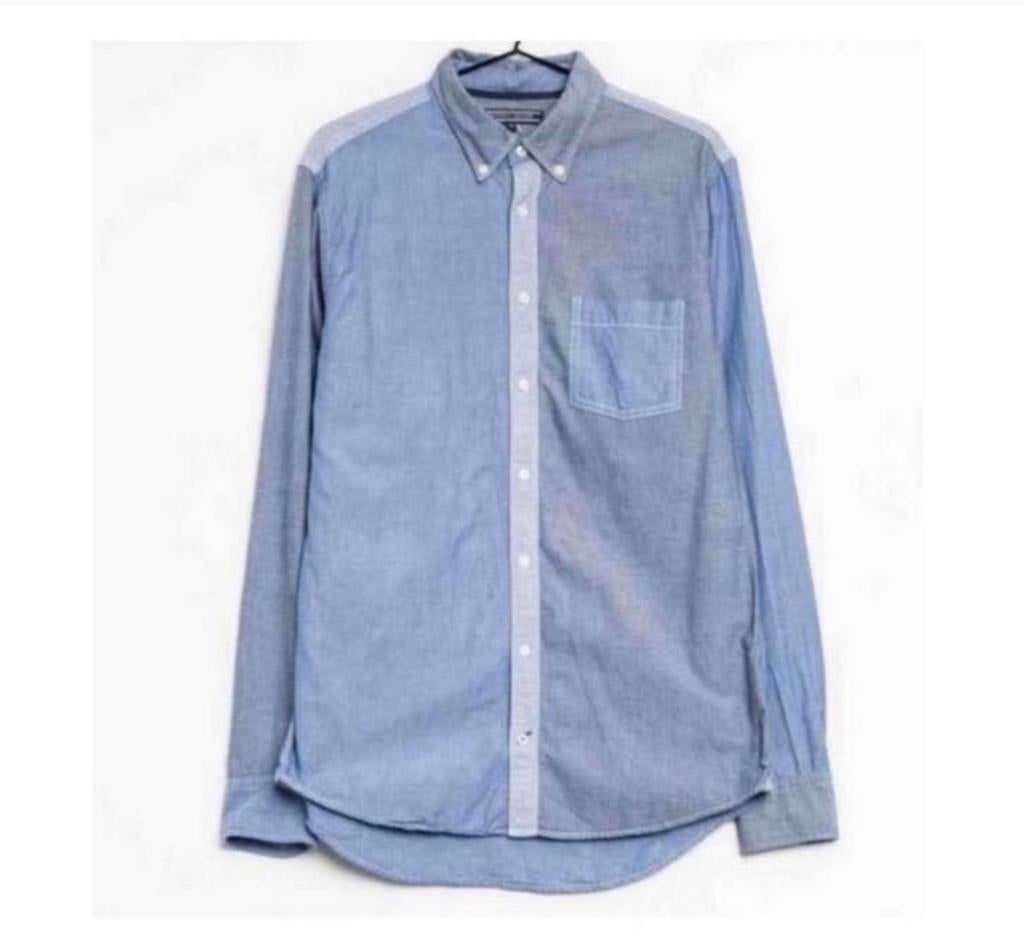 Tommy Hilfinger overhemd poloshirt vest 2XL xxl blauw-grijs, Ophalen of Verzenden, Zo goed als nieuw, Blauw, Overige halswijdtes
