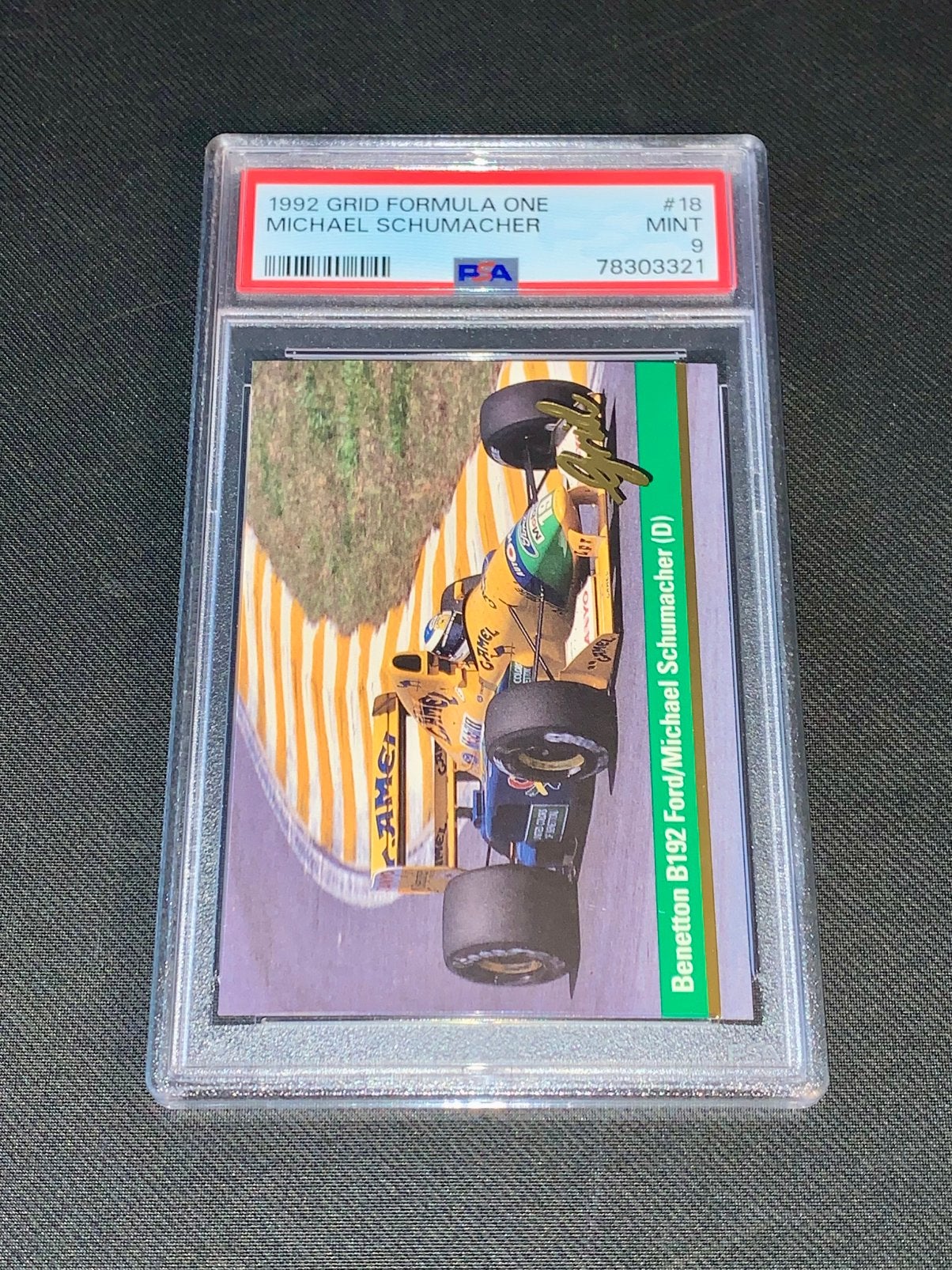 1992 GRID FORMULA ONE MICHAEL SCHUMACHER #18 MINT PSA 9 Card, Ophalen of Verzenden, Zo goed als nieuw, Plaatje