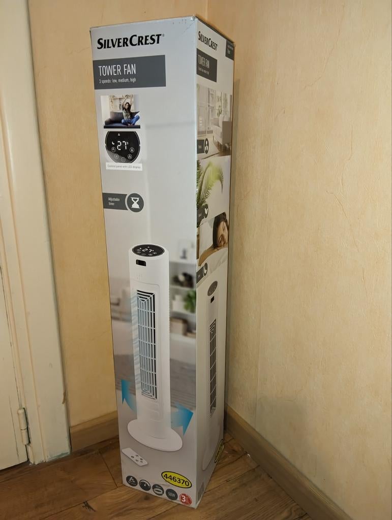 Ventilateur Silver Crest Tower, Electroménager, Enlèvement, Comme neuf, Ventilateur tour