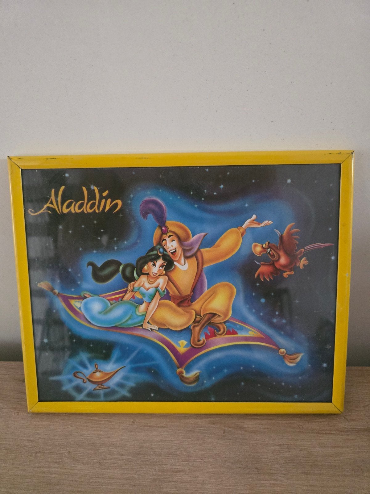 Cadre Aladdin vintage 26 x 20,5 cm – décoration Disney, TV, Hi-fi & Vidéo, Enlèvement ou Envoi
