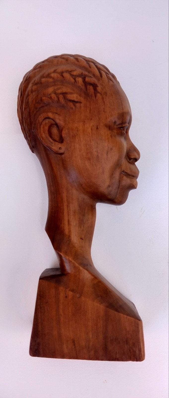 Afrikaans beeld van heel mooi uitgesneden hoofd, Ophalen of Verzenden, Hout, Beeld