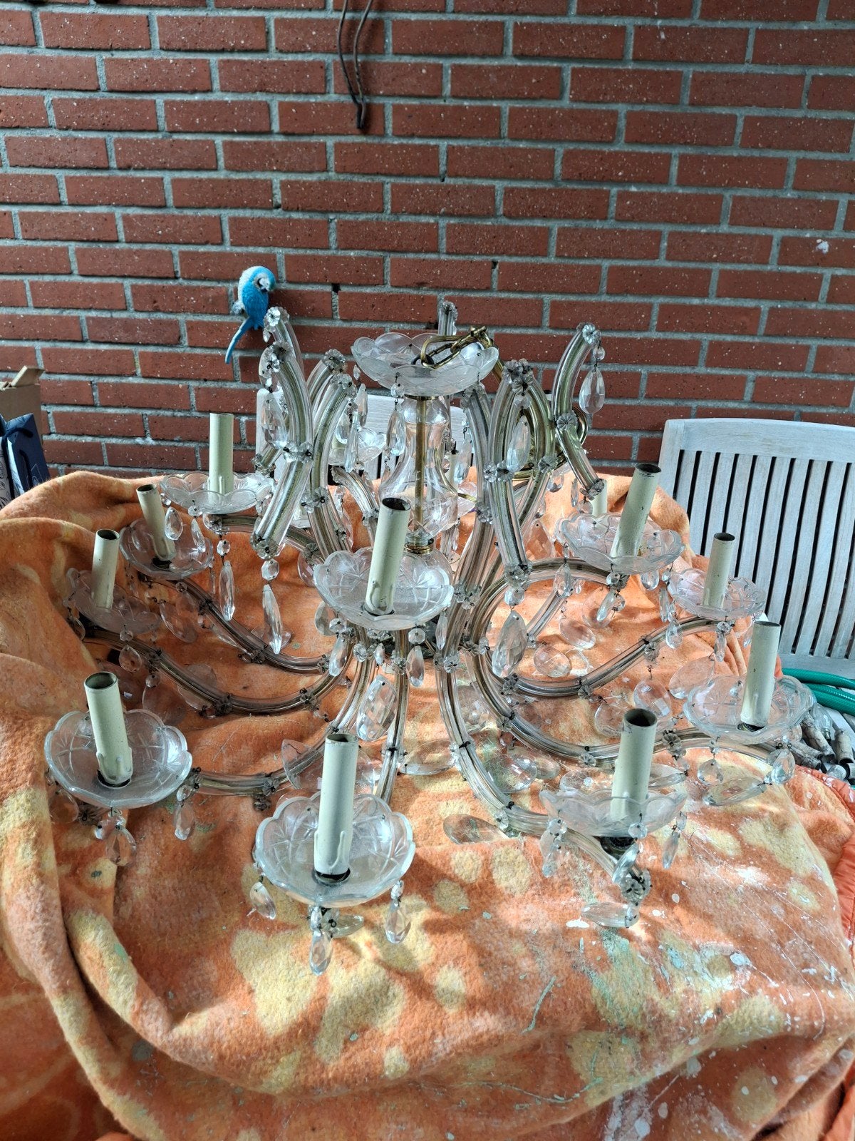 luster met kristallen belletjes, Ophalen