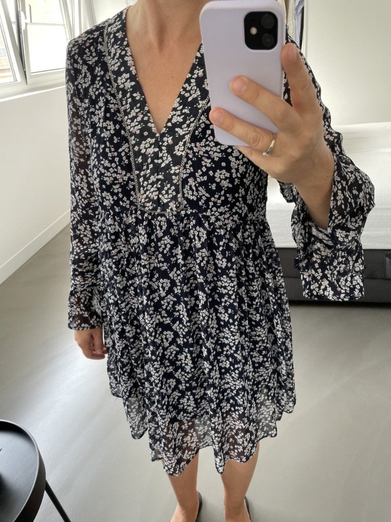 Blauw kleed maat S/M, in perfecte staat!, Blauw, Ophalen of Verzenden, Zo goed als nieuw, Maat 36 (S)