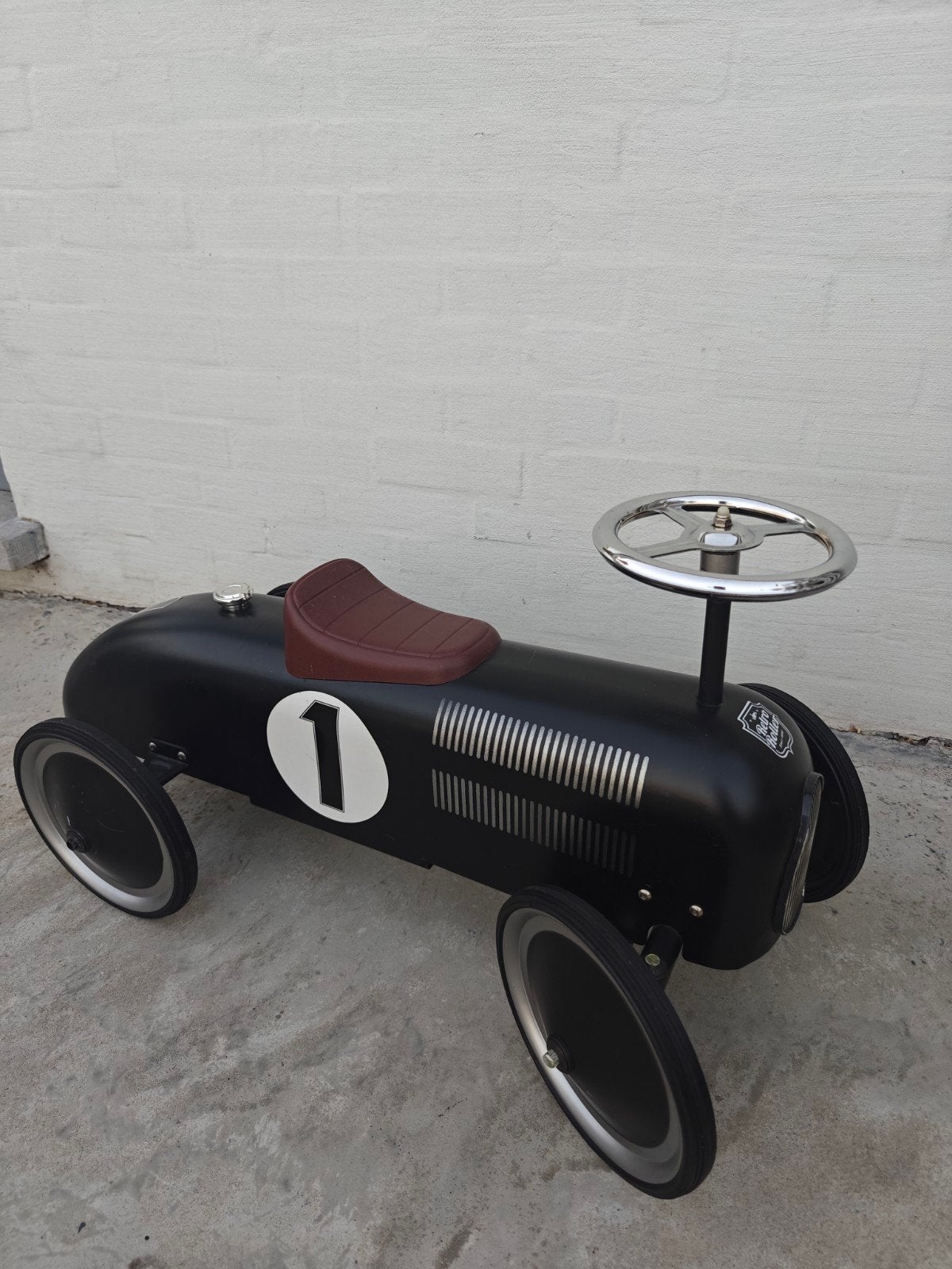 Retro Roller Zwart-Bruine Loopauto, Kinderen en Baby's, Speelgoed | Buiten | Voertuigen en Loopfietsen, Ophalen, Zo goed als nieuw